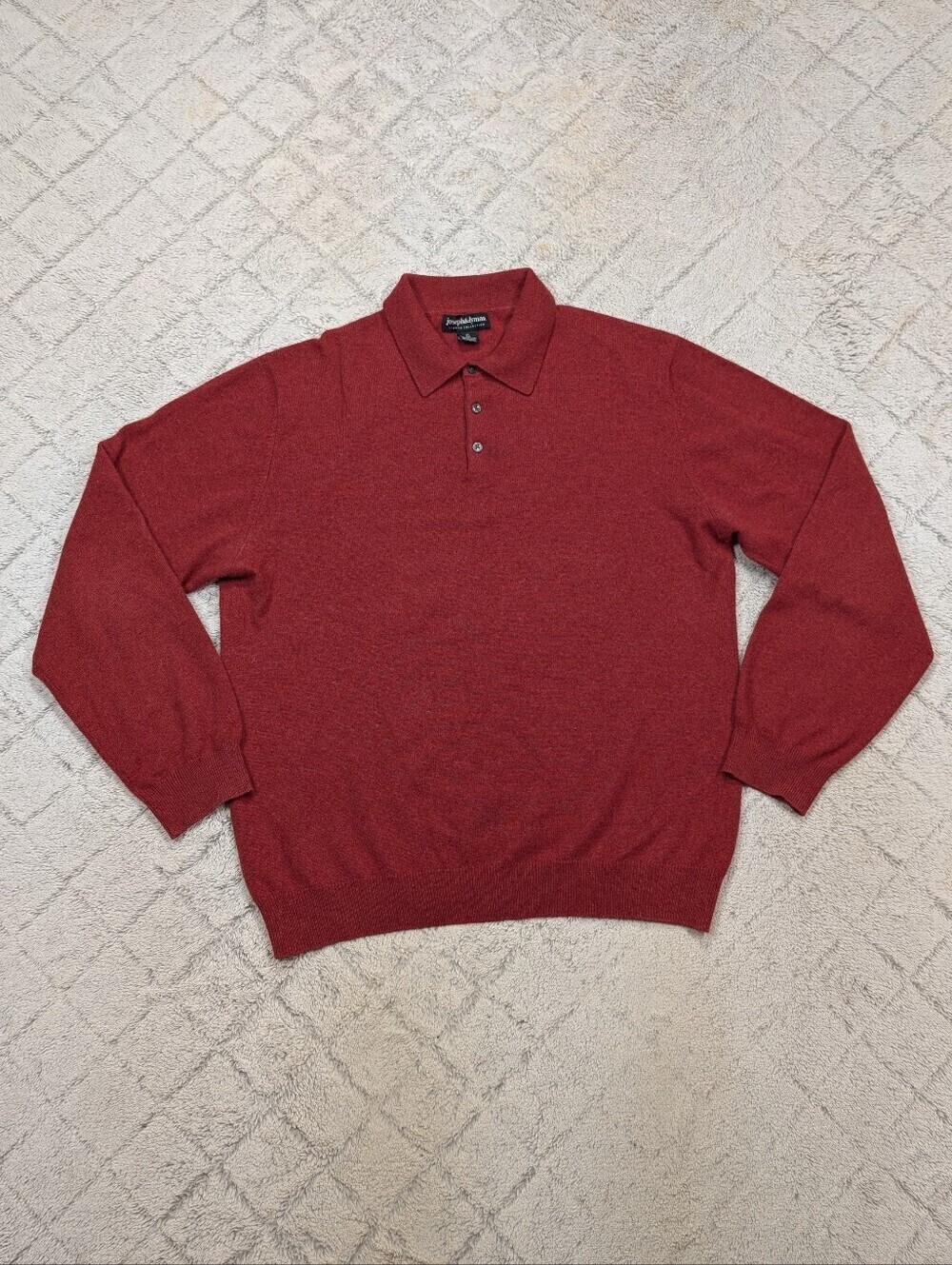 Joseph & Lyman Sweater Mens XL Red Maroon Polo Cashmere Casual Preppy